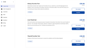 Outline of tests available and how easily they can be shopped through the new partner portal